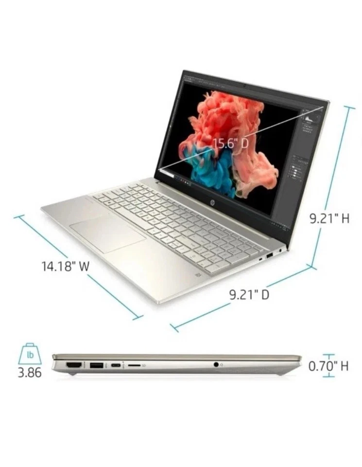 HP 15-eg0050wm 15.6" Touchscreen 512GB SSD i5-1135G7, 4.2 GHz, 8GB RAM Laptop - Image 2 of 4