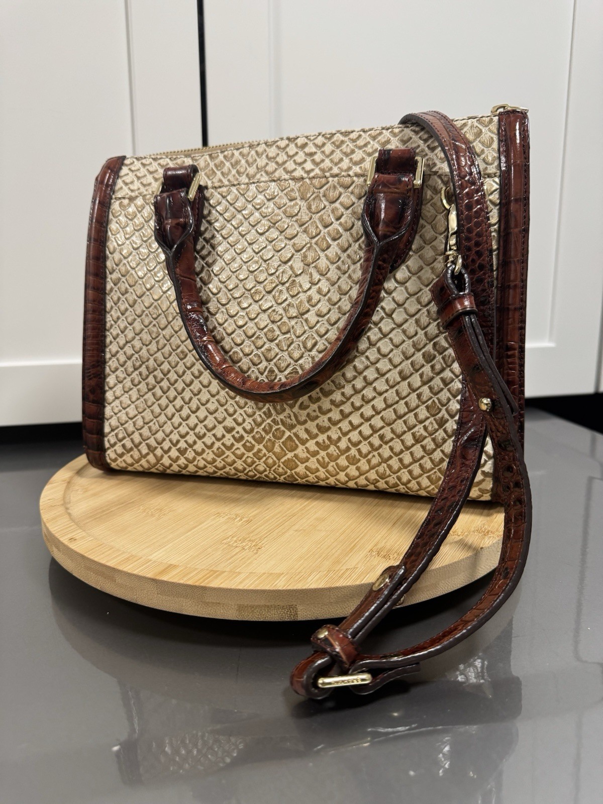 Brahmin Ginger Java Embossed Leather Anywhere Con… - image 2