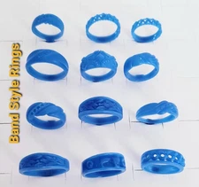 12 Band Style Rings. Wax Jewelry Patterns For Lost Wax Casting 25-122