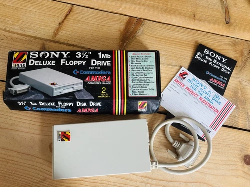 Sony Commadore Amiga AMITEK 3.5" 1Mb External Deluxe Floppy Disk Drive Boxed