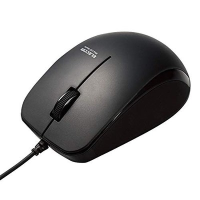 ELECOM Kabelgebundene Maus M-BL27UBKBK 3 Tasten Gummigriff Antibakteriell Sch...