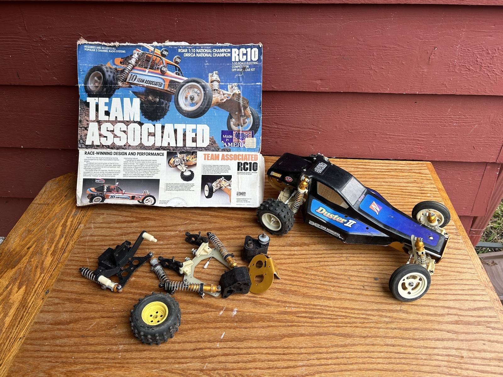 Vintage Team Associated RC10 Gold Pan RC Duster II Partial Box & Parts Novak