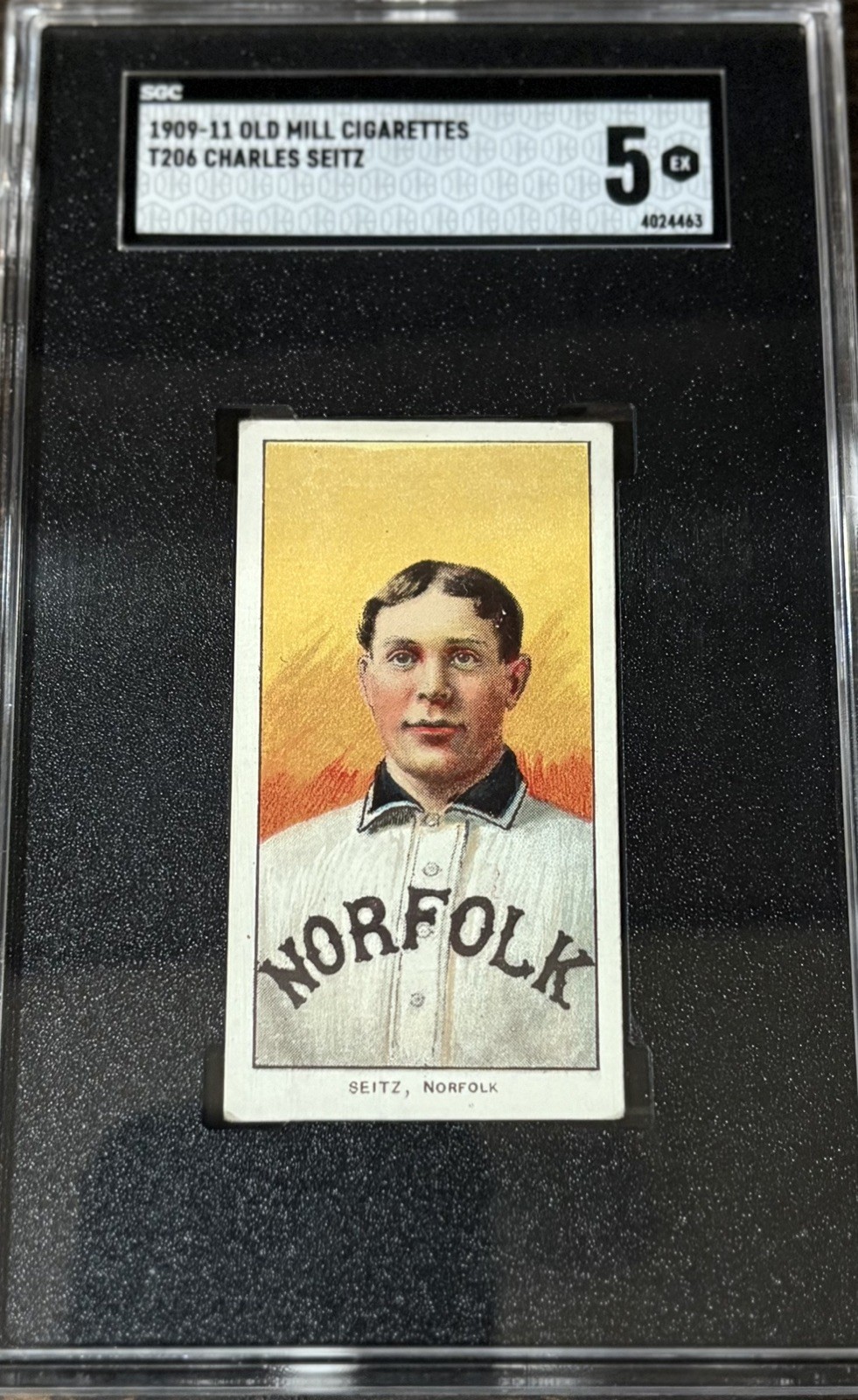 1909 T206 Charles Seitz SGC 5 Old Mill Souther League Norfolk Tides