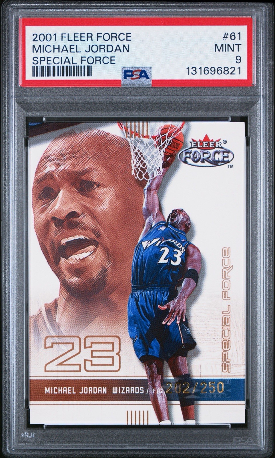 2001 Fleer Force Special Force /250 MICHAEL JORDAN #61 PSA 9 POP 14