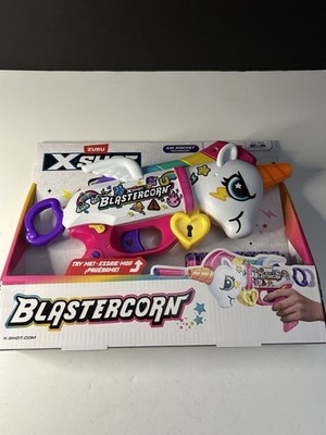 Unicorn Dart Blaster with 16 Foam Darts Zuru X-Shot Blastercorn BRAND NEW Age 8+