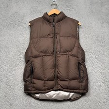 VTG Y2K Gap Mens Down Puffer Vest Small Brown Full Zip Pocket Insulated Outdoor
