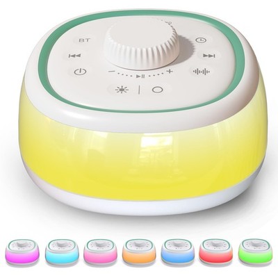 White Noise Sound Machine with Light Bluetooth, 30 Soothing Sounds, Knob Volu...