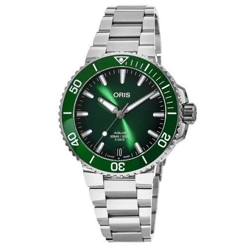 New Oris Aquis Date 41mm Green Dial Men's Watch 01 400 7769 4157-07 8 22 09PEB