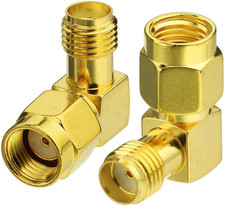 RP-SMA Male to SMA Female Right Angle Antenna Connector Adapter 2-Pack for ...