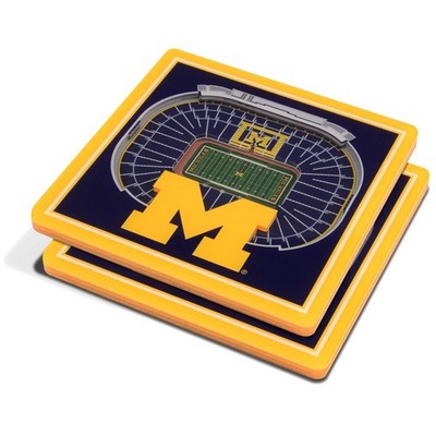 NCAA 3D StadiumView Coasters, Michigan Wolverines