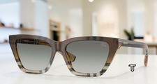 BURBERRY BE4468F 420211 Check Sand Grey Gradient 54 mm Women's Sunglasses