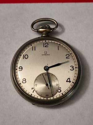 EXTREMELY RARE omega pocket watch 1944 silver 47mm WORKING