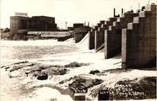 Little Falls Minnesota Below the Dam RPPC Real Photo Postcard 1920s