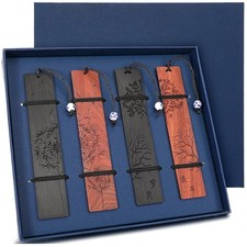 Handmade Wooden Bookmarks - Set of 4 - Gift B...