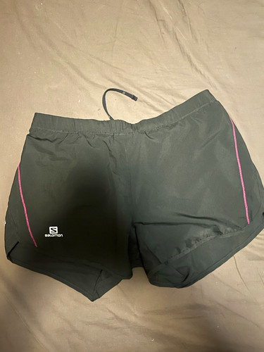 Salomon, Salomon Running & Jogging Shorts Mesh Polyester Drawstring Black/Pink M