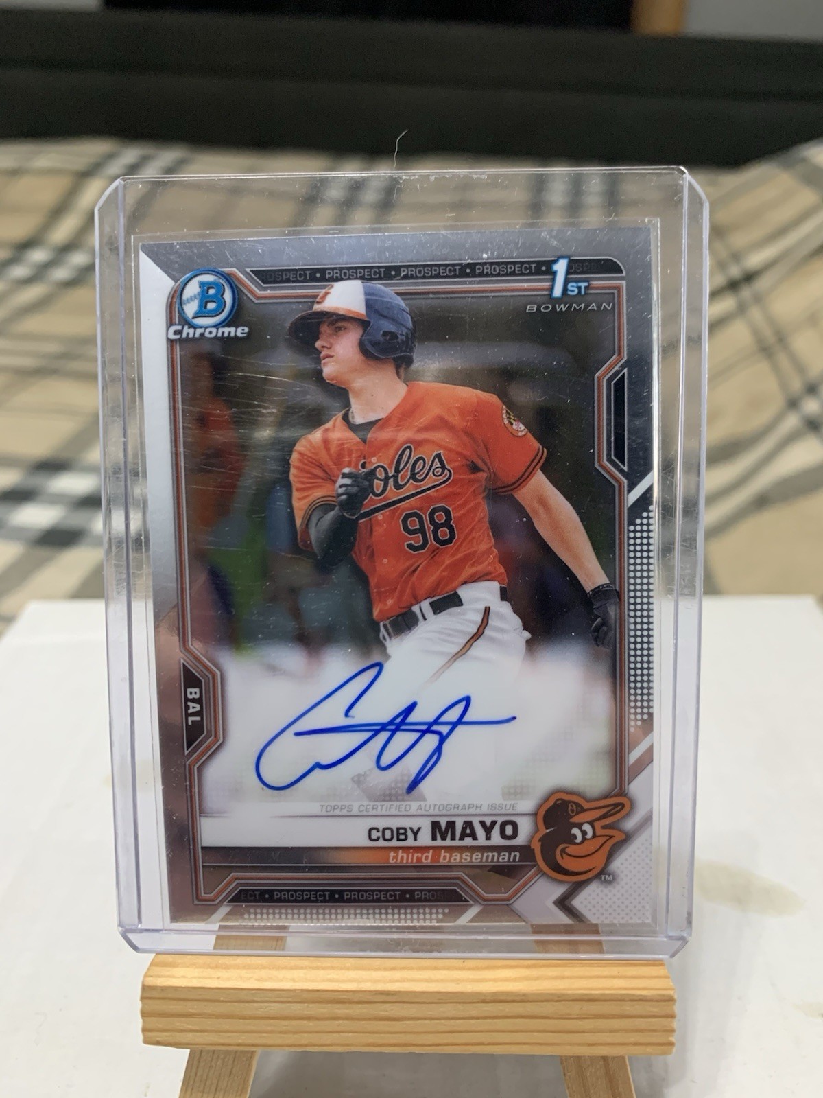 2021 Bowman Chrome Prospects Autographs 1st Auto RC Coby Mayo CPA-CMA Orioles