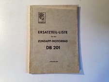 Zündapp Erstzteilkatalog für DB 201 original deutsch 01/1951 88-seitig selten !