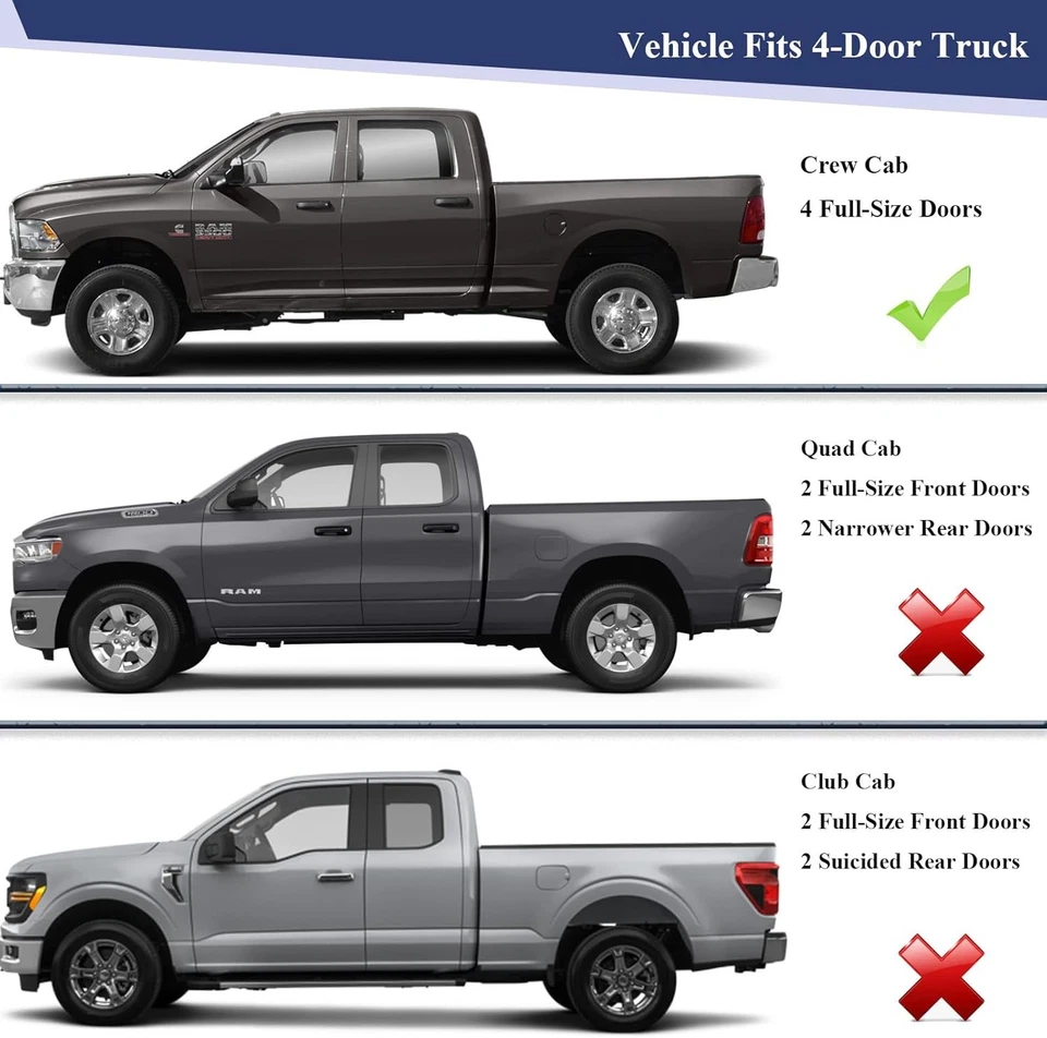 Sello de moldura de ventana resistente al clima para Dodge Ram 1500-5500 2009-2021 doble cabina, negro Foto 4 de 4