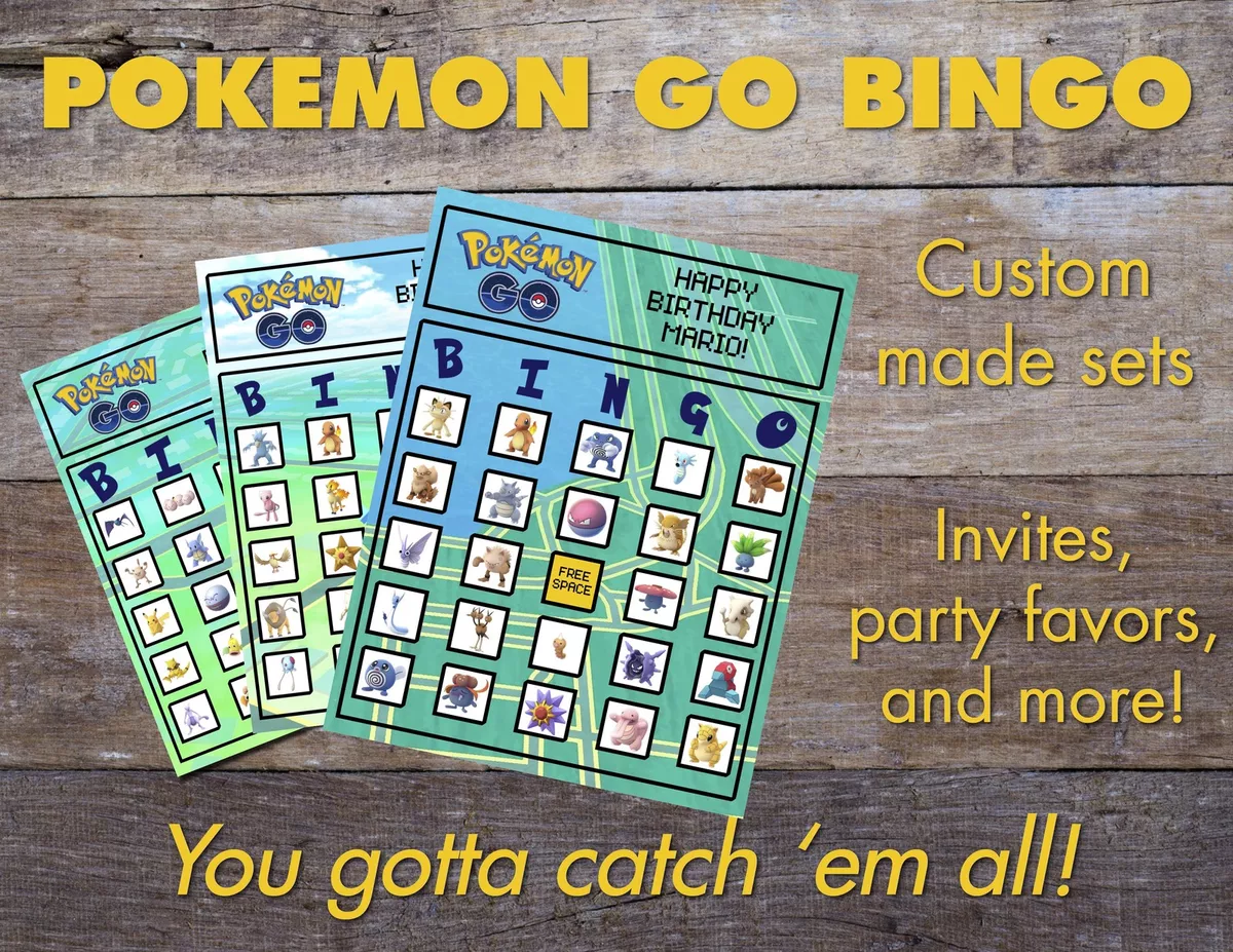 Pokemon Go Bingo Cards - Personalized!