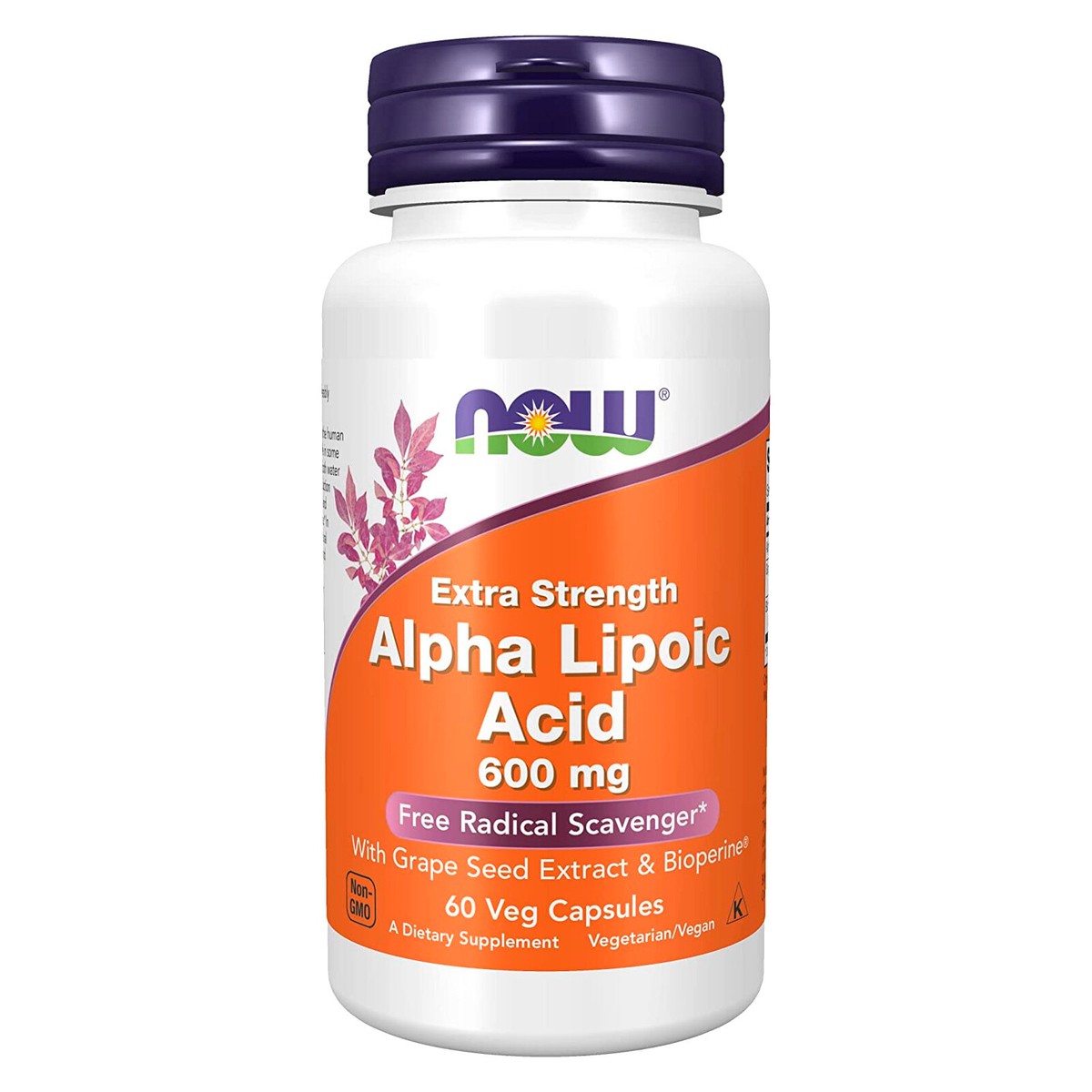 NOW FOODS Alpha Lipoic Acid Extra Strength 600 mg 60 Veg Capsules