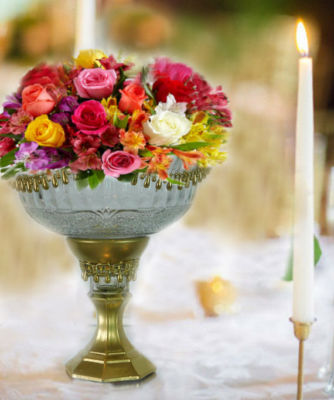 Gold Vase Centerpiece, Table Top Centerpiece, Mother's Day Gift, Spa Gift Basket