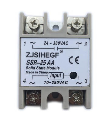 Modulo Relè A Stato Solido SSR-25AA – 25A, Ingresso AC 80-250V, Uscita 24-380V – Per Macchine E Termoregolatori