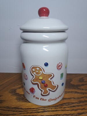 GINGER BREAD THEMED STORAGE JAR 8'' H