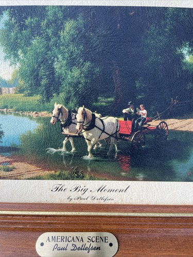 PAUL DETLEFSEN Vintage Framed Print Horse Buggy Humpback Bridge SET of 2 ❤️blt8j - Picture 8 of 9