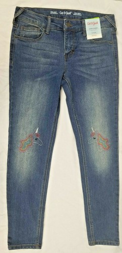 Cat and Jack Super Skinny Super Stretch Unicorn Girls Jeans Size 12 Plus