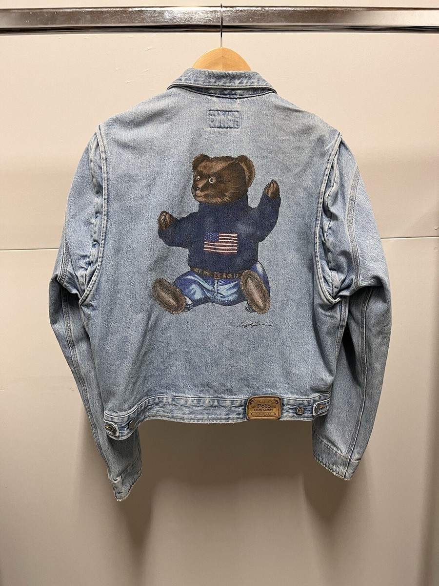 Vintage 90s Polo Ralph Lauren Sit Down Bear Denim Jacket Vintage 90s Polo Ralph Lauren Sit Down Bear Denim Jacket