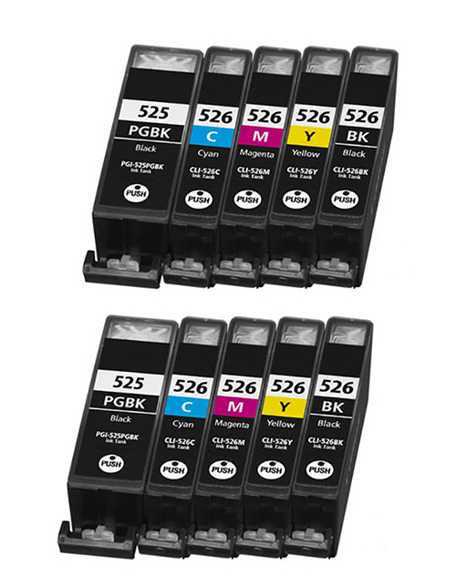 Katie's Edible Ink Cartridge Set For Canon Pixma MG5150 MG5250 MG5350 - 5 Pack (525/526)