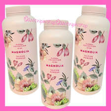 M&S Talcum Powder Magnolia Ultra Fine Talc 200g x3 NEW Marks Floral Collection