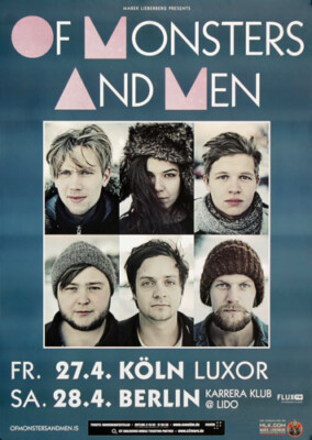 Of Monster And Men - Dirty Paws, Köln & Berlin 2012 | Konzertplakat | Poster