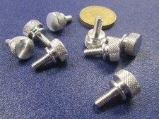 Flared Shoulder Aluminum Thumb Screw, 7/16" Dia, 8-32 x 3/8" Length, 8 Pcs