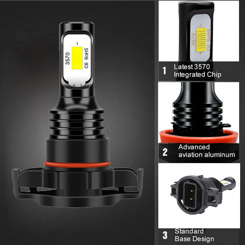 2PC 5202/H16 3570 LED Fog Light Bulbs For Chevy Silverado 1500 2500HD 2007- 2015 - Picture 11 of 17