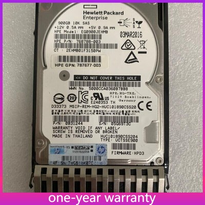 HPE HDD Hard Drive J9F47A 787647-001 900GB SAS 10K 2.5in 12Gbps MSA SFF