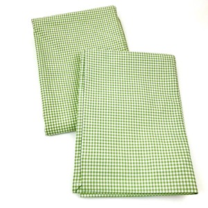 Pottery Barn For Kids 2 Panels Green Gingham Drapes Blackout