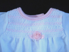 Vintage Carter's White Pink Smocked Infant Girl One Piece Size Medium