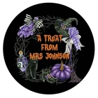 Personalised Halloween Wreath Birthday Party Stickers Thank you Sweet Cone H4i