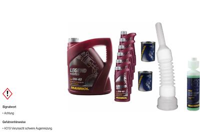 10L MANNOL Motoröl SAE 0W-40 LEGEND+ESTER inkl. Additiv Auslaufschlauch