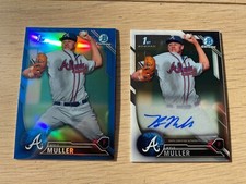 2016 Bowman Chrome KYLE MULLER Braves Autograph and Blue Refractor 005/150