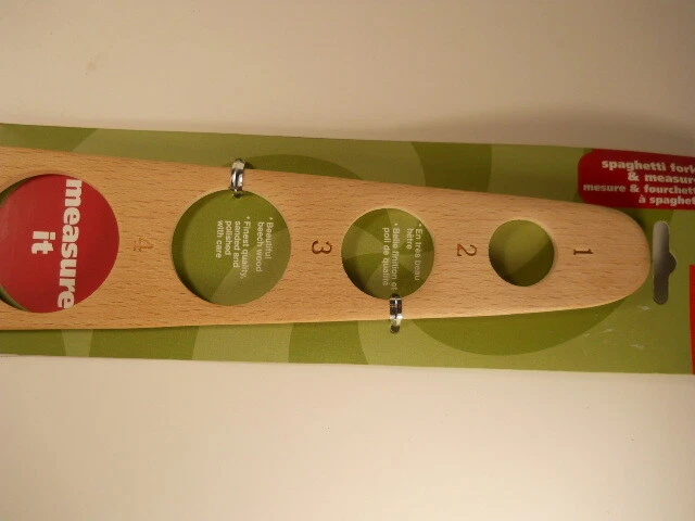 Tifón Madera De Colección Pasta Espagueti Tenedor Servidor Cuchara Medidas 4 Porciones Inglaterra Foto 2 de 3