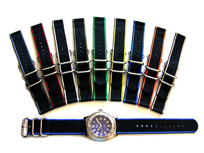 Cinturino Orologio MORELLATO Tessuto Nylon Militare Marrone Fango 18 20 22 - Foto 5