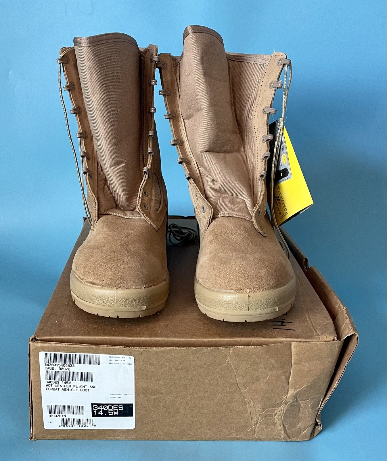 Belleville 340DES Hot Weather Combat Boots Mens Size 14.5 Wide New with Box-image