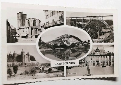 #392 Alte Postkarte Saint-Flour Alte Stiftskirche Place d'Armes