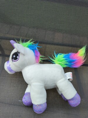TJM weißes Einhorn Stofftier lila Füße 10 Zoll