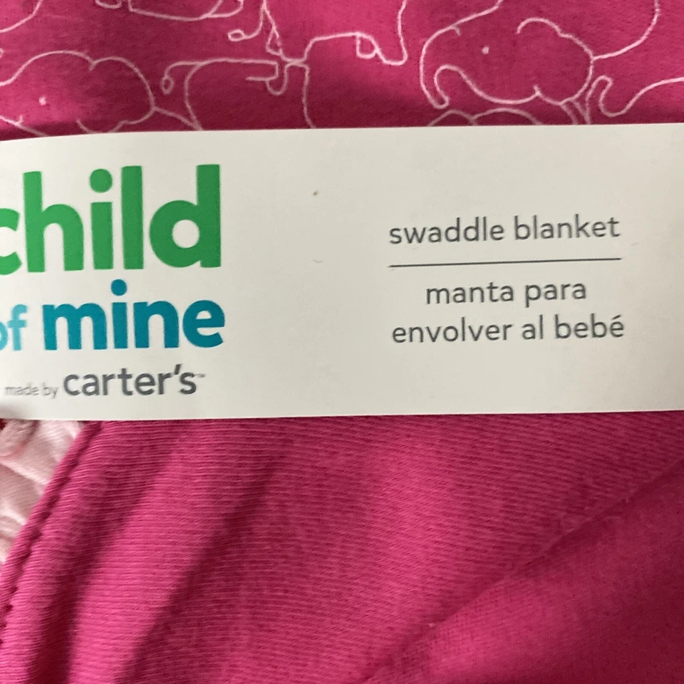 Cobertor de recepção Carters Child Of Mine rosa elefante amoroso babado rosa 30x30” - Imagem 3 de 4