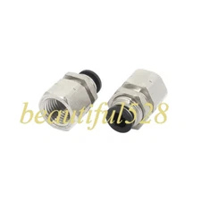 2Pcs 1/4" Tube 1/4NPT Female Thread 2 Ways Air Gas Quick Connecting Fittings