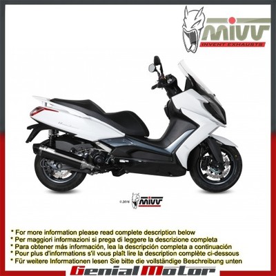 Mivv Exhaust Muffler Stronger Black Steel for Kymco Downtown 350 2015 > 2016
