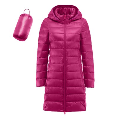 Women Warm Lightweight Hoodless Windproof Winter Coat With